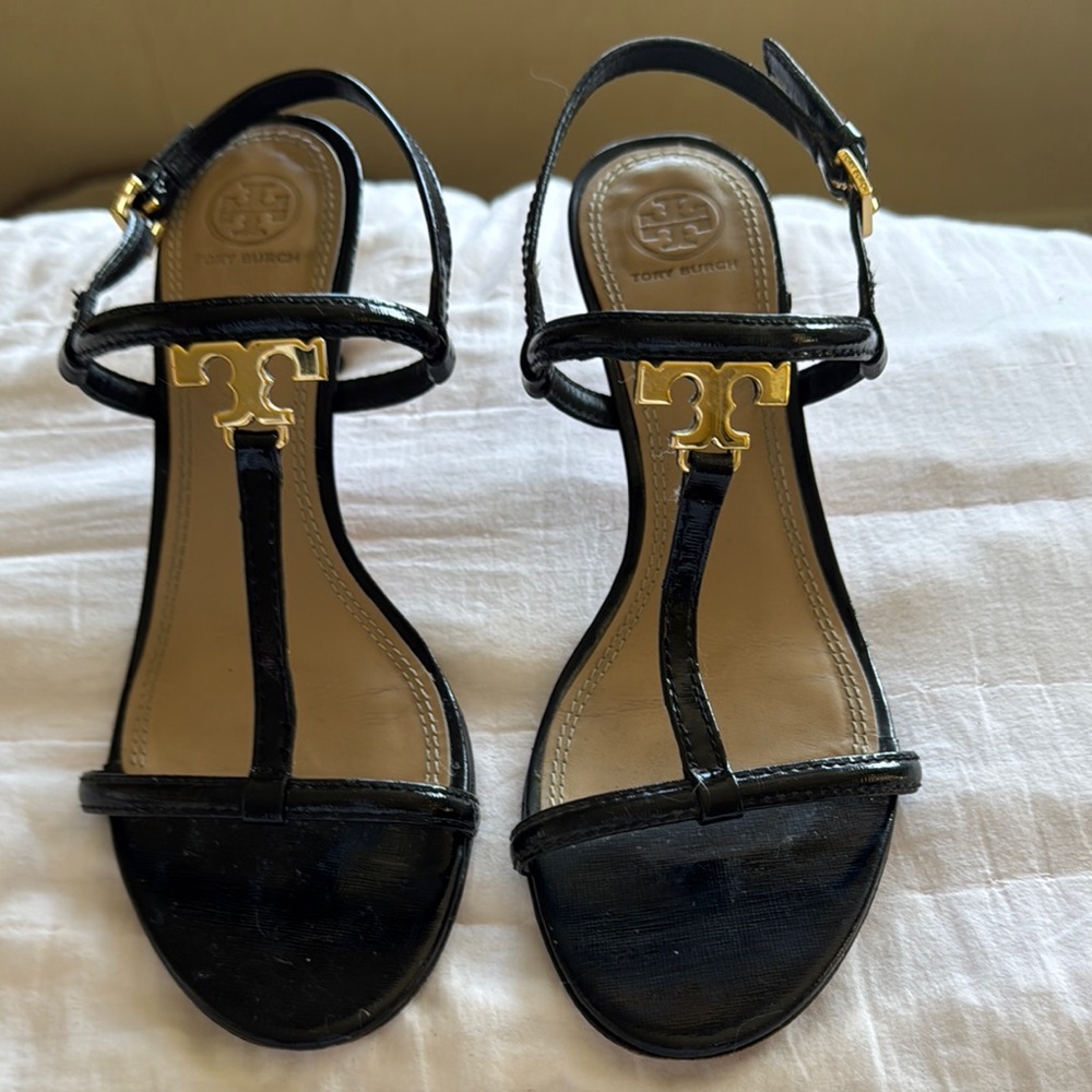Tory Burch Black Patent Leather Women's Dress Sandals